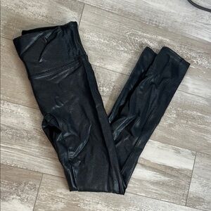 SPANX faux leather snake print leggings